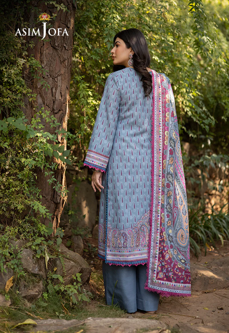 AJUWD-45 PRINTED KHADDAR 3 Pcs - Image 3