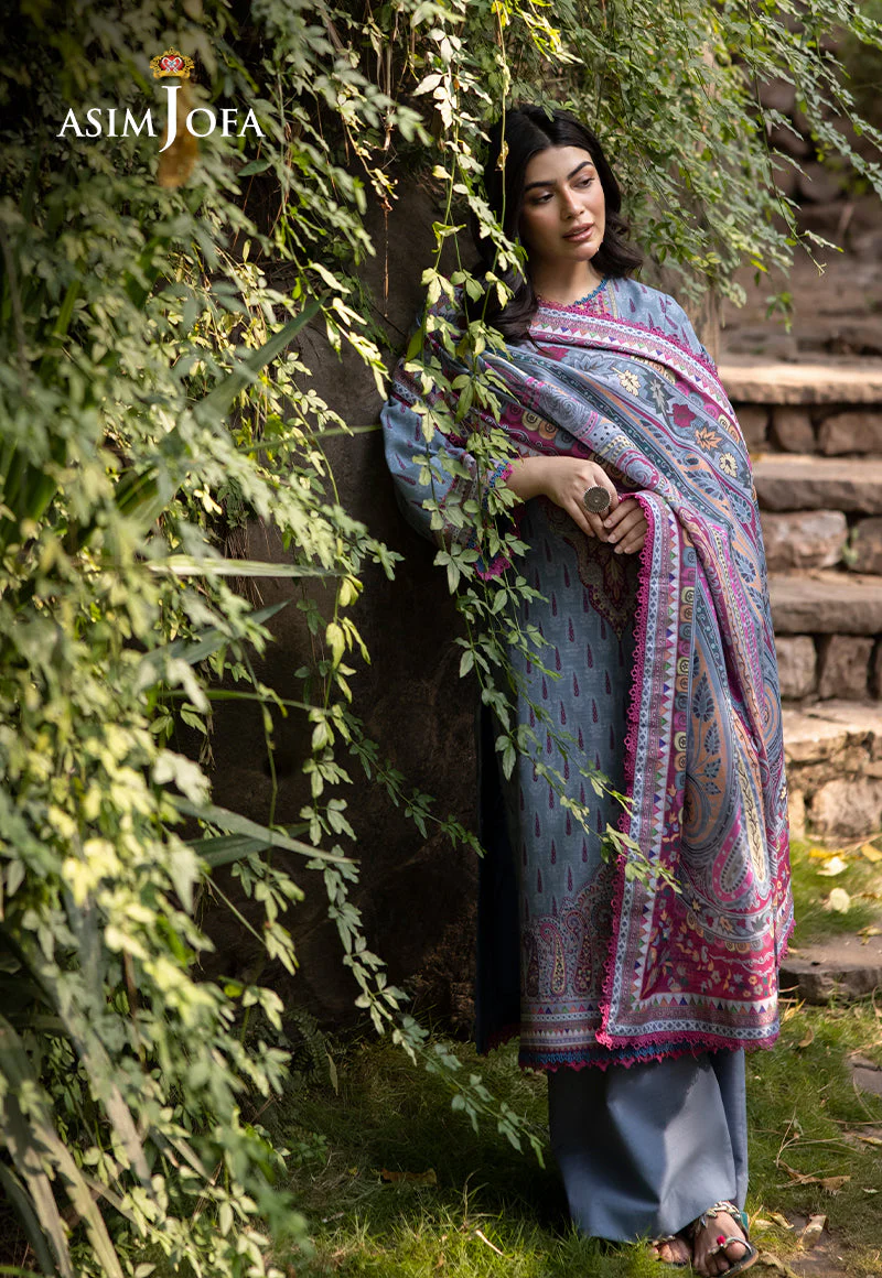 AJUWD-45 PRINTED KHADDAR 3 Pcs - Image 5