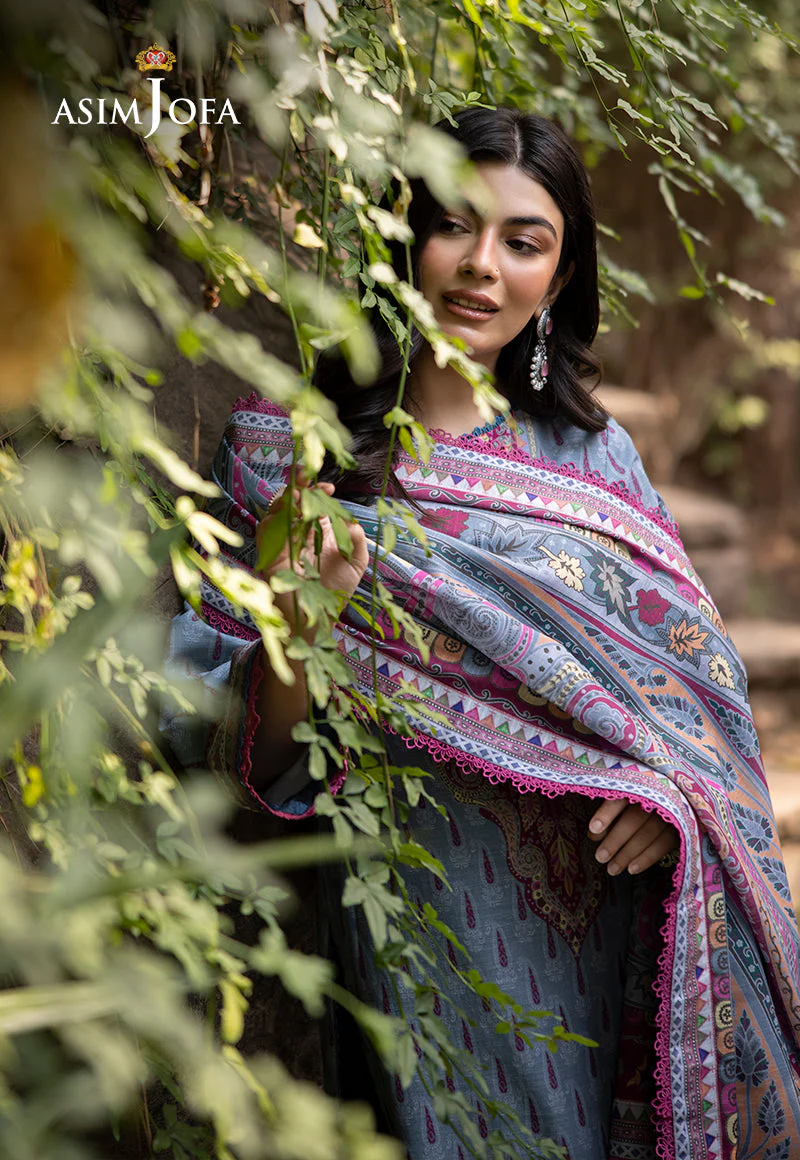 AJUWD-45 PRINTED KHADDAR 3 Pcs - Image 6
