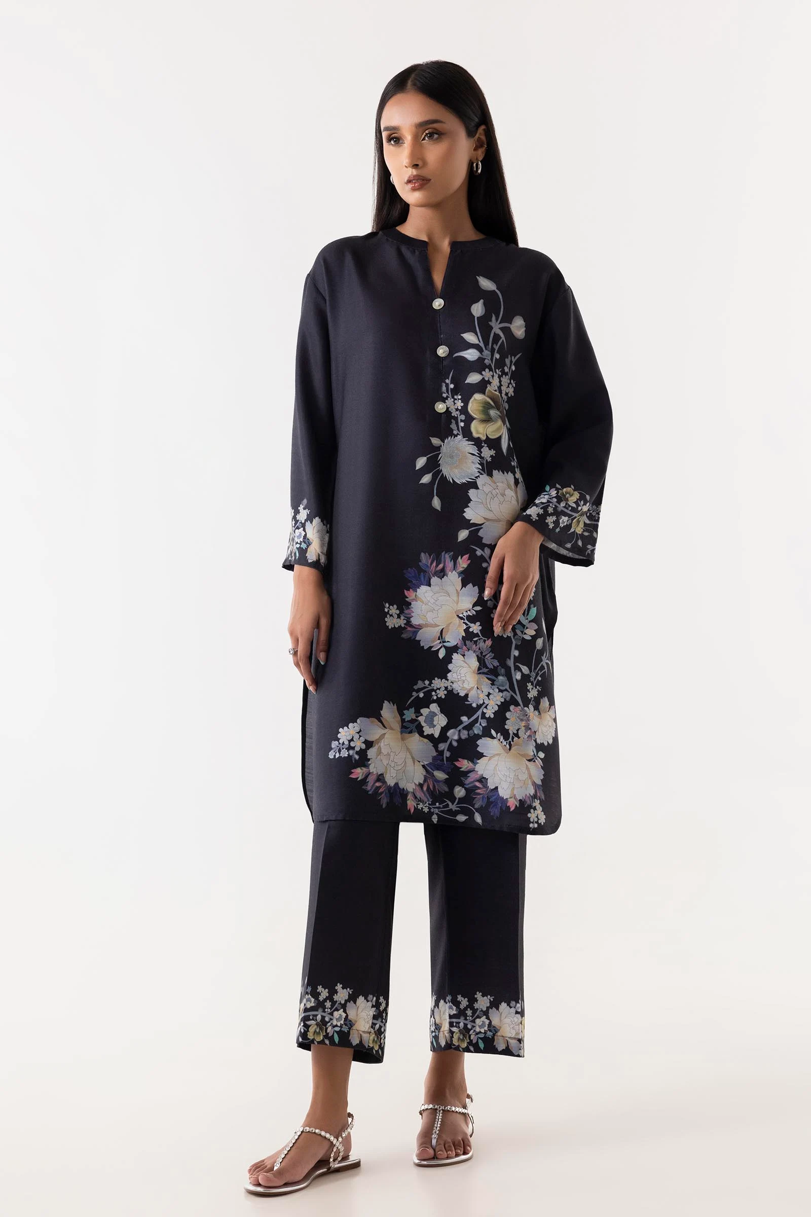 Stitched Basic Printed Shirt + Culotte