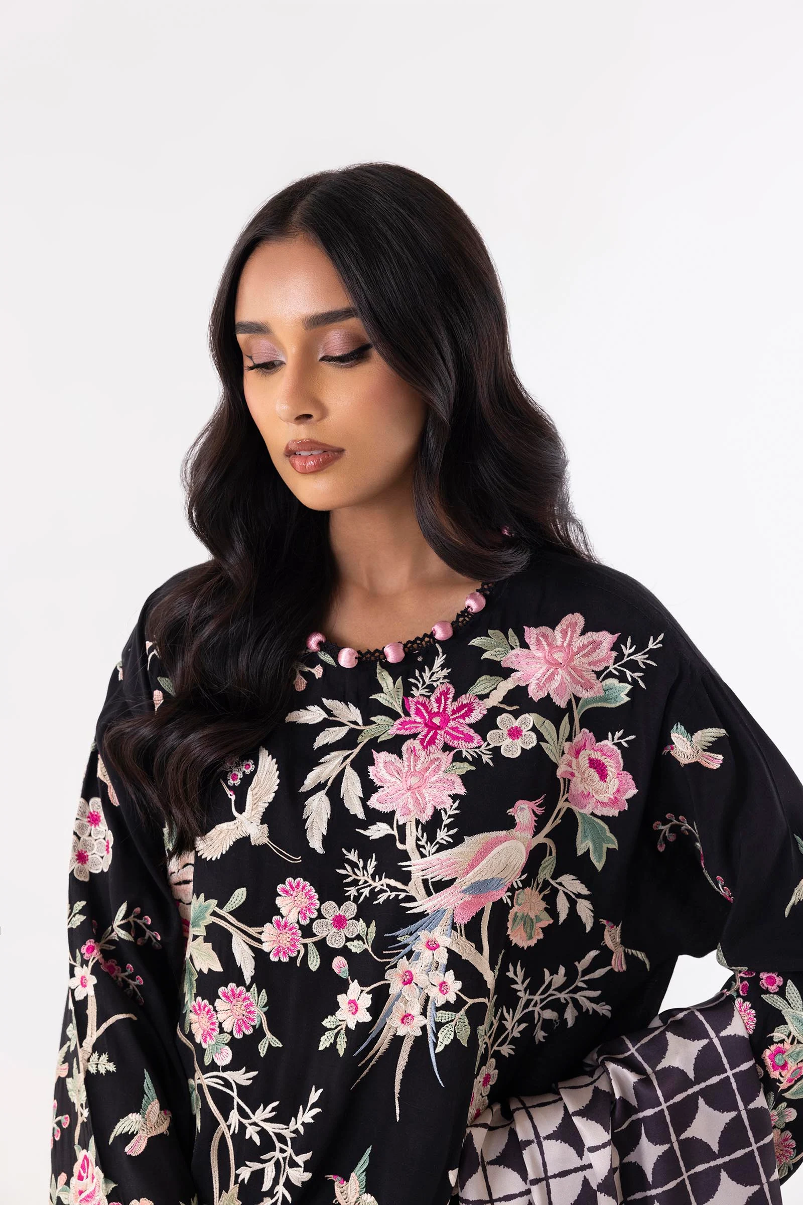 Stitched Black Embroidered Shirt - Image 3
