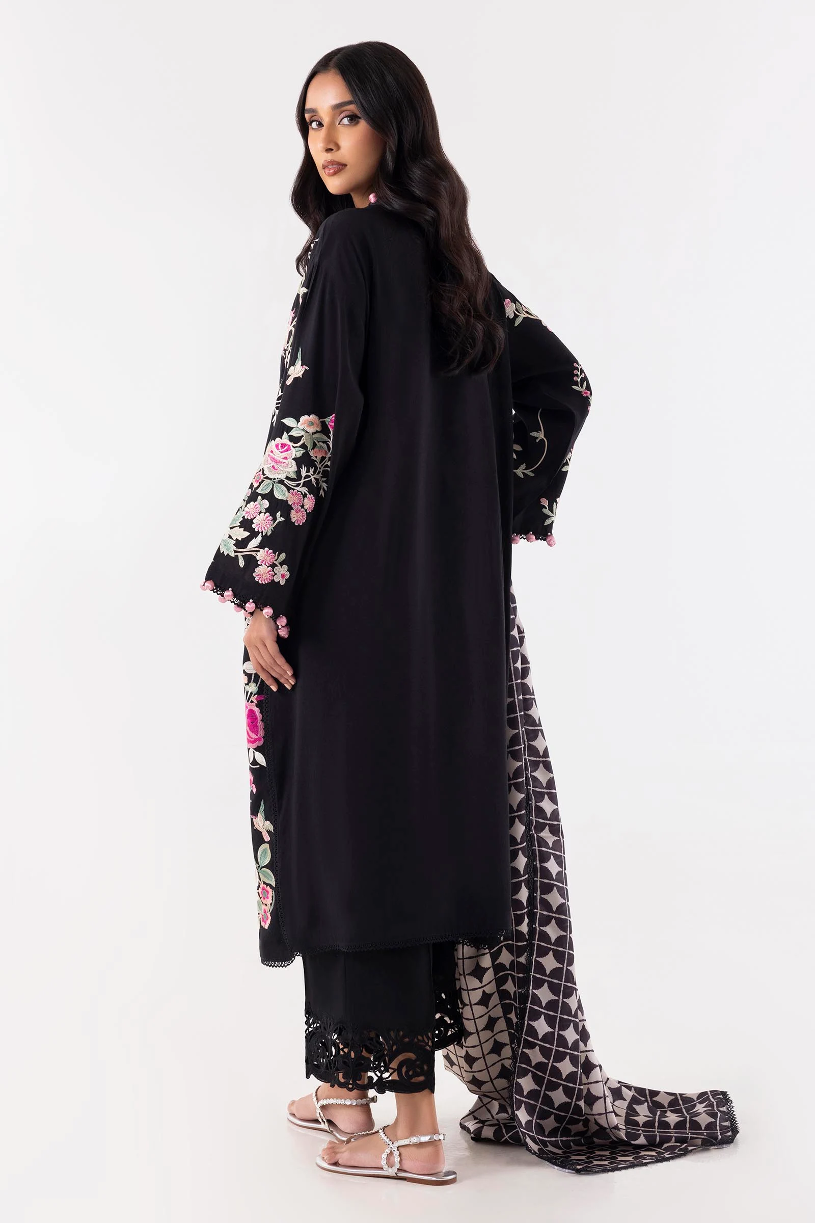 Stitched Black Embroidered Shirt - Image 4