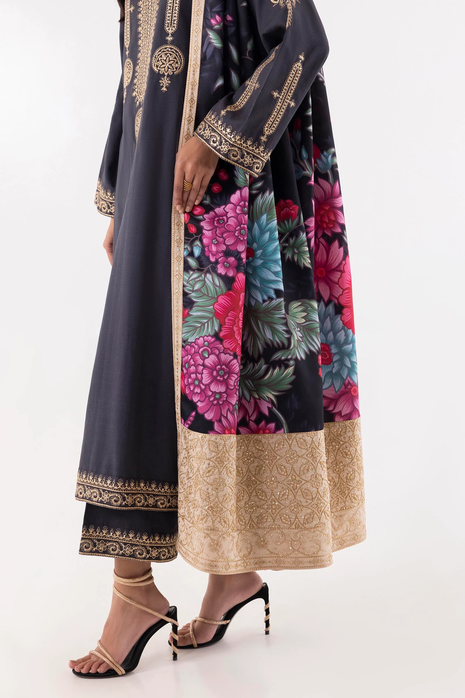 Stitched Black Emboidered Shirt + Culotte - Image 4