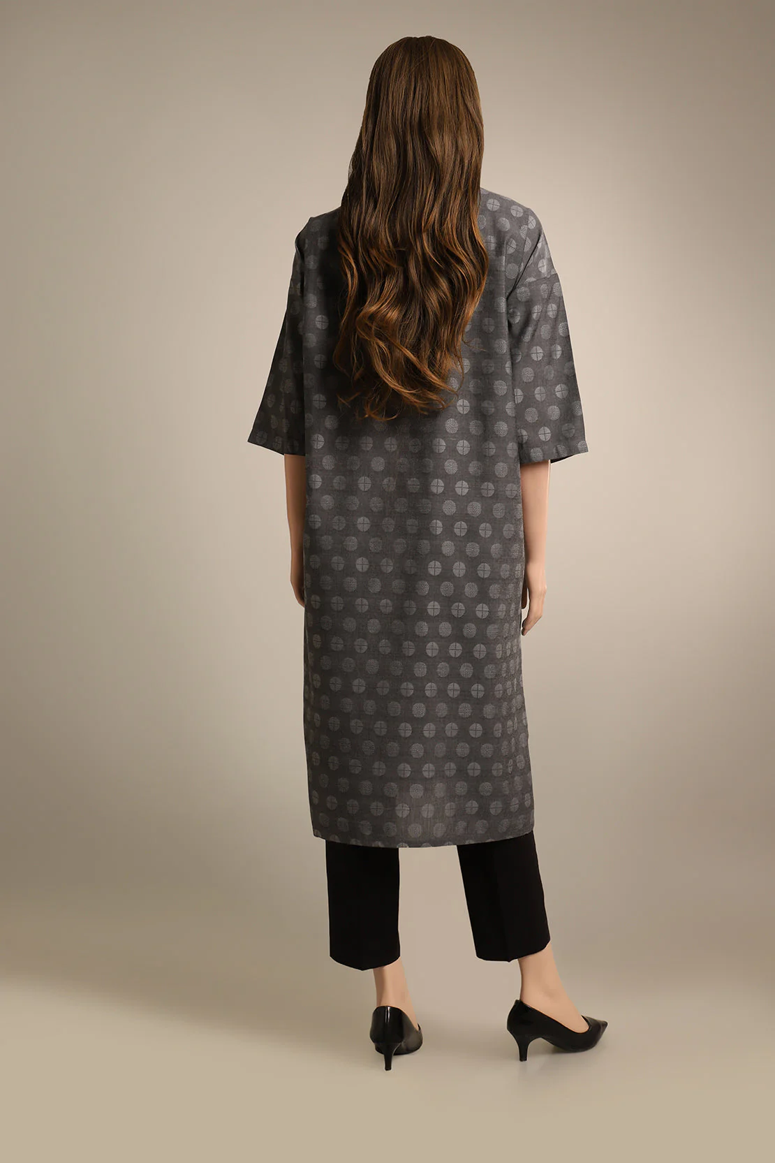 Solid Emb Jacquard Cotton Stitched Shirt - Image 2