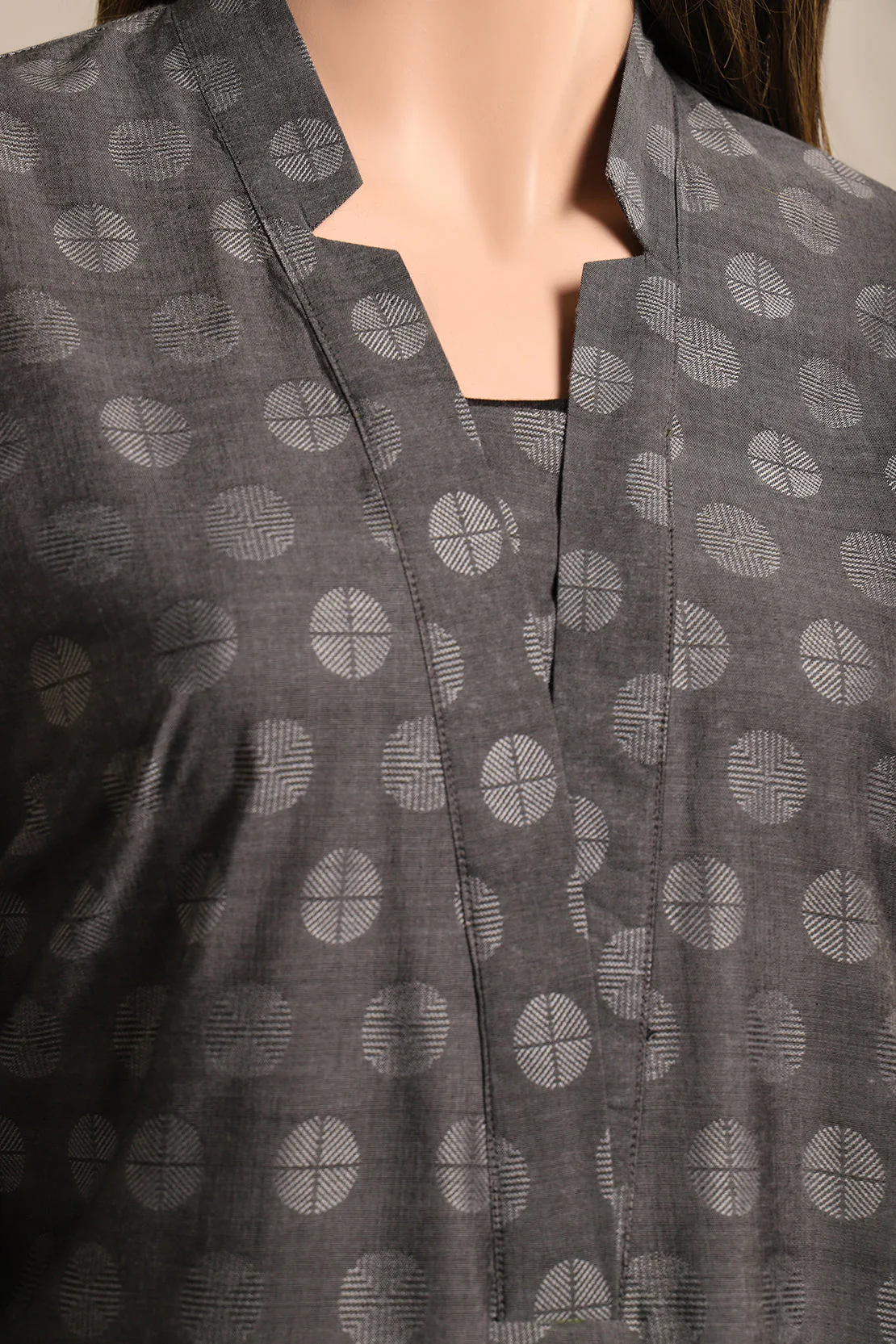 Solid Emb Jacquard Cotton Stitched Shirt - Image 3