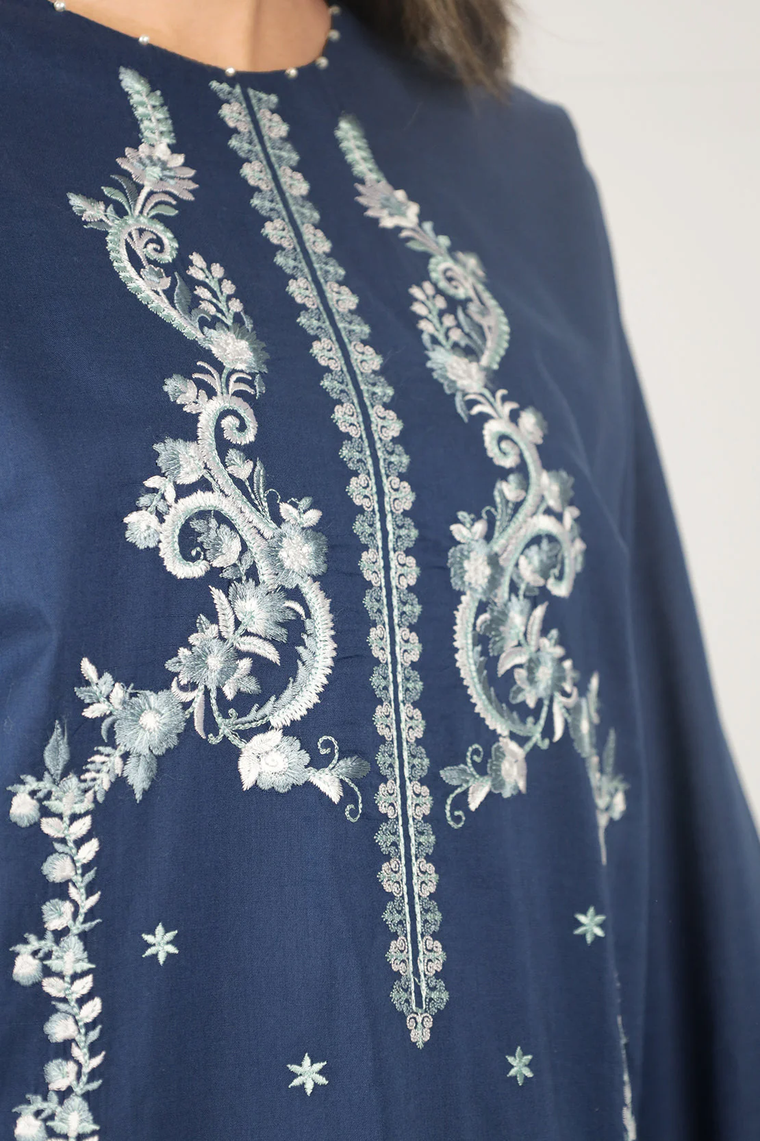 Luxury Pret Cotton Embroidered Stitched 3 Piece - Image 5