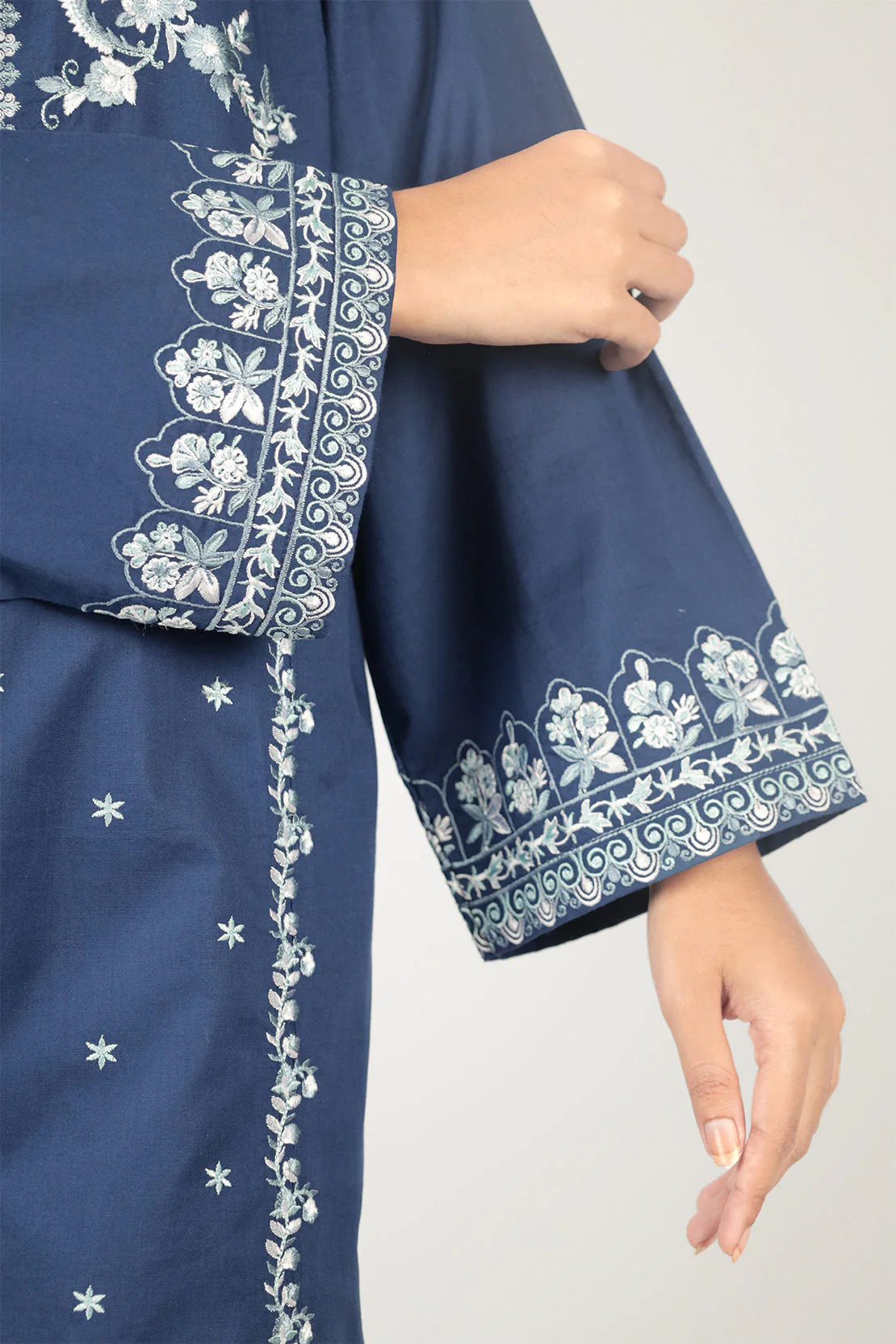 Luxury Pret Cotton Embroidered Stitched 3 Piece - Image 6