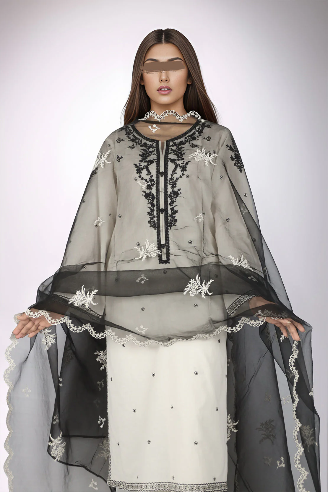 Luxury Pret Emberoidered Stitched 3 Piece - Image 3