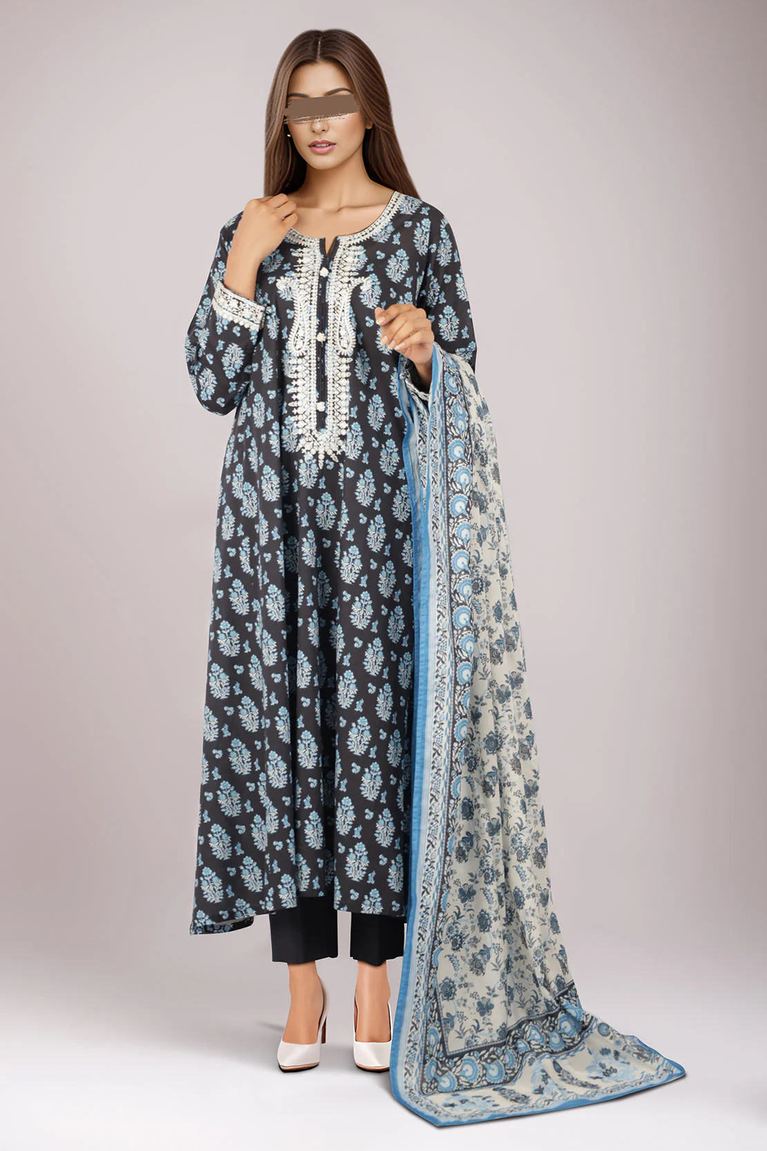 Embroidered Lawn Stitched/Unstitched 3 Piece - Image 2