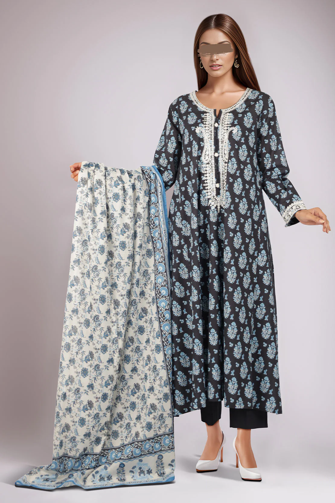 Embroidered Lawn Stitched/Unstitched 3 Piece - Image 3