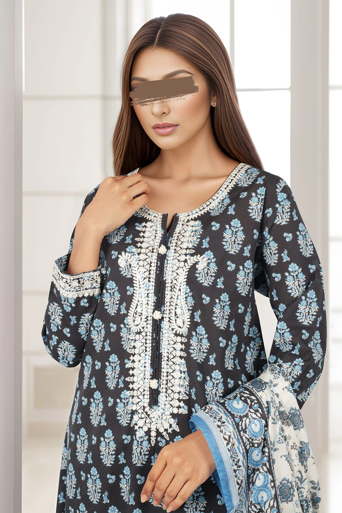 Embroidered Lawn Stitched/Unstitched 3 Piece - Image 5