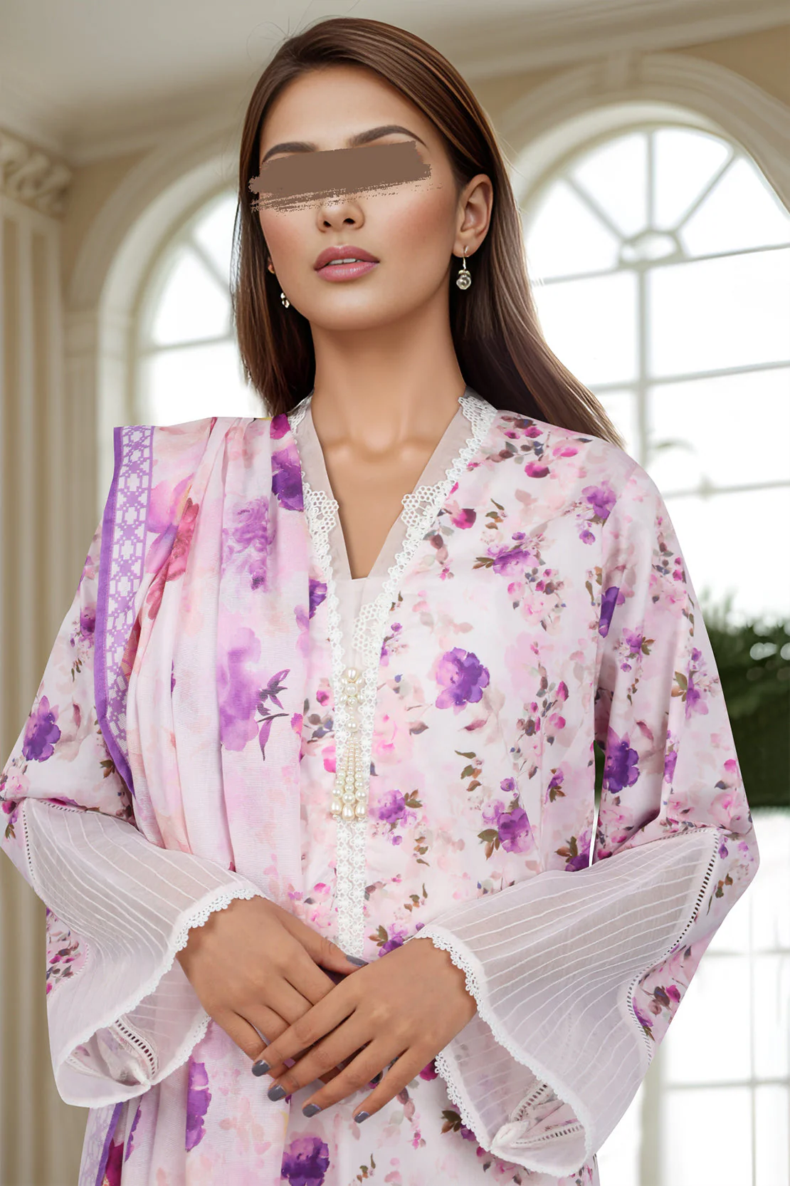 Printed Cotton Jacquard & Self Jacquard Stitched/Unstitched 3 Piece - Image 5