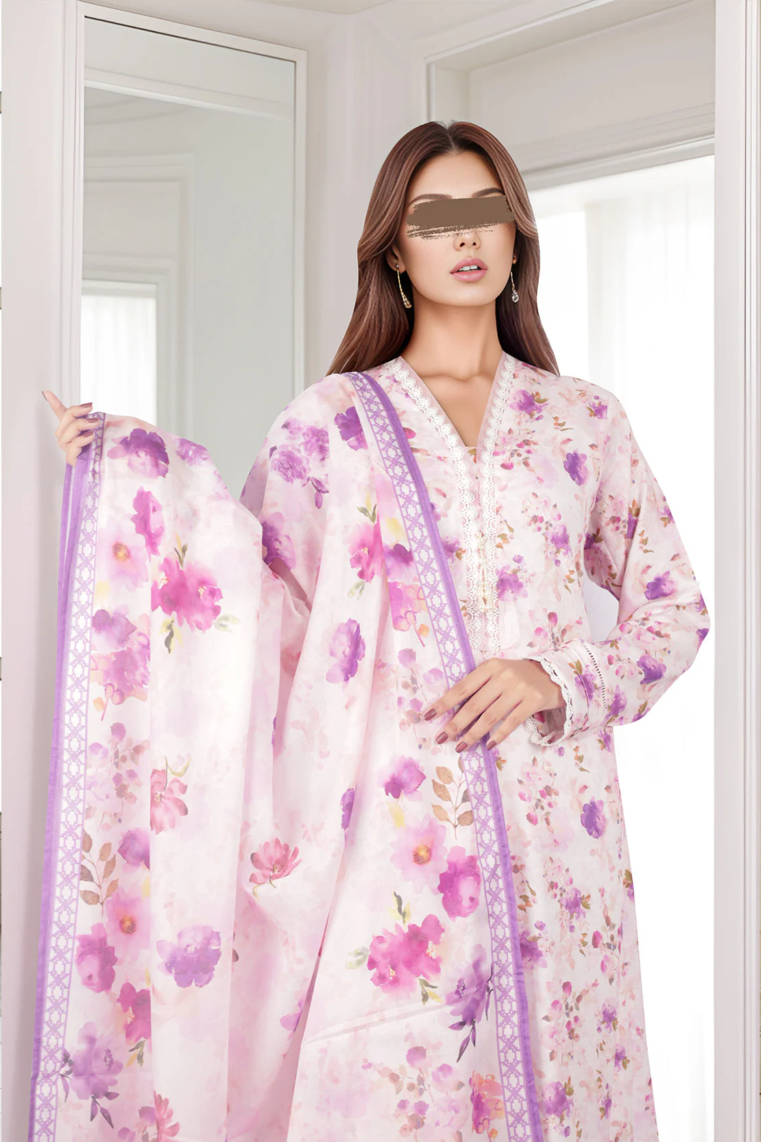 Printed Cotton Jacquard & Self Jacquard Stitched/Unstitched 3 Piece - Image 6