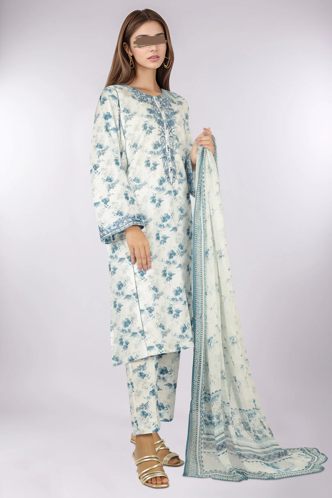 Printed Embroidered Lawn Stitched 3 Piece