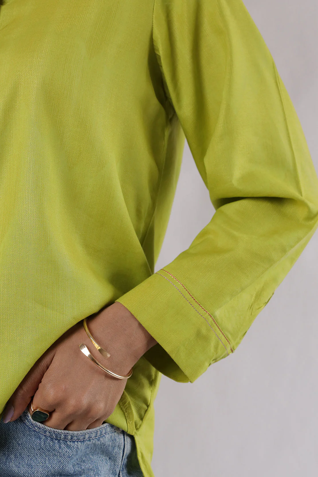 Cotton Jacquard Stitched Fusion Tops - Image 4