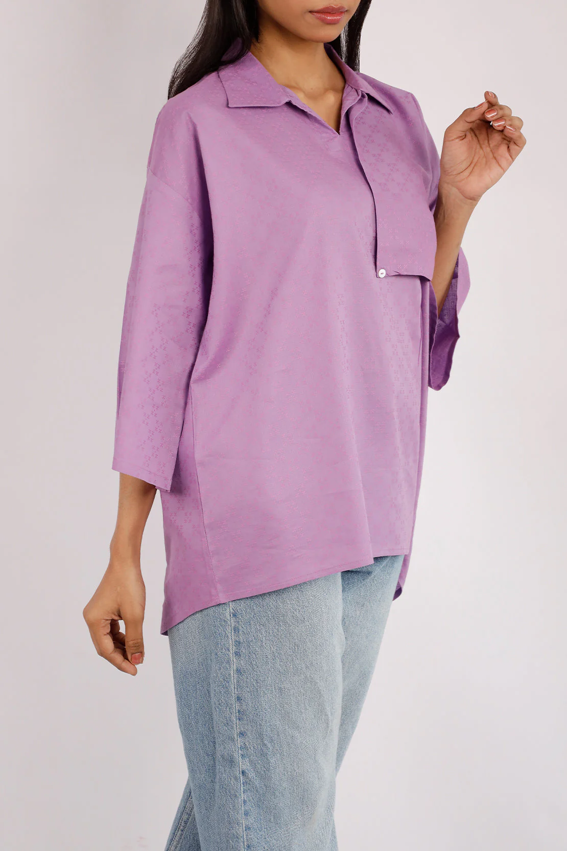 Pret Printed Fusion Top Cotton jacquard 1 piece (Western) - Image 2