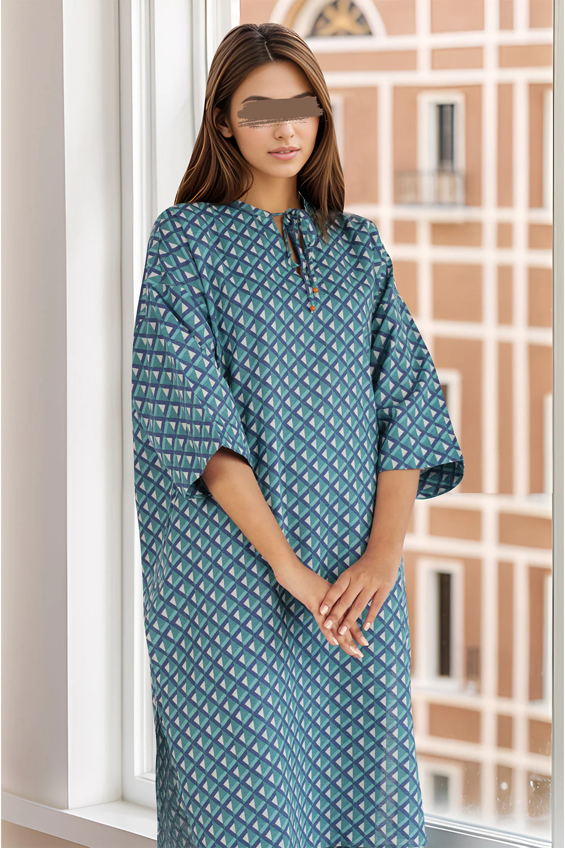 Printed Khaddar Stitched Shirt - Image 3