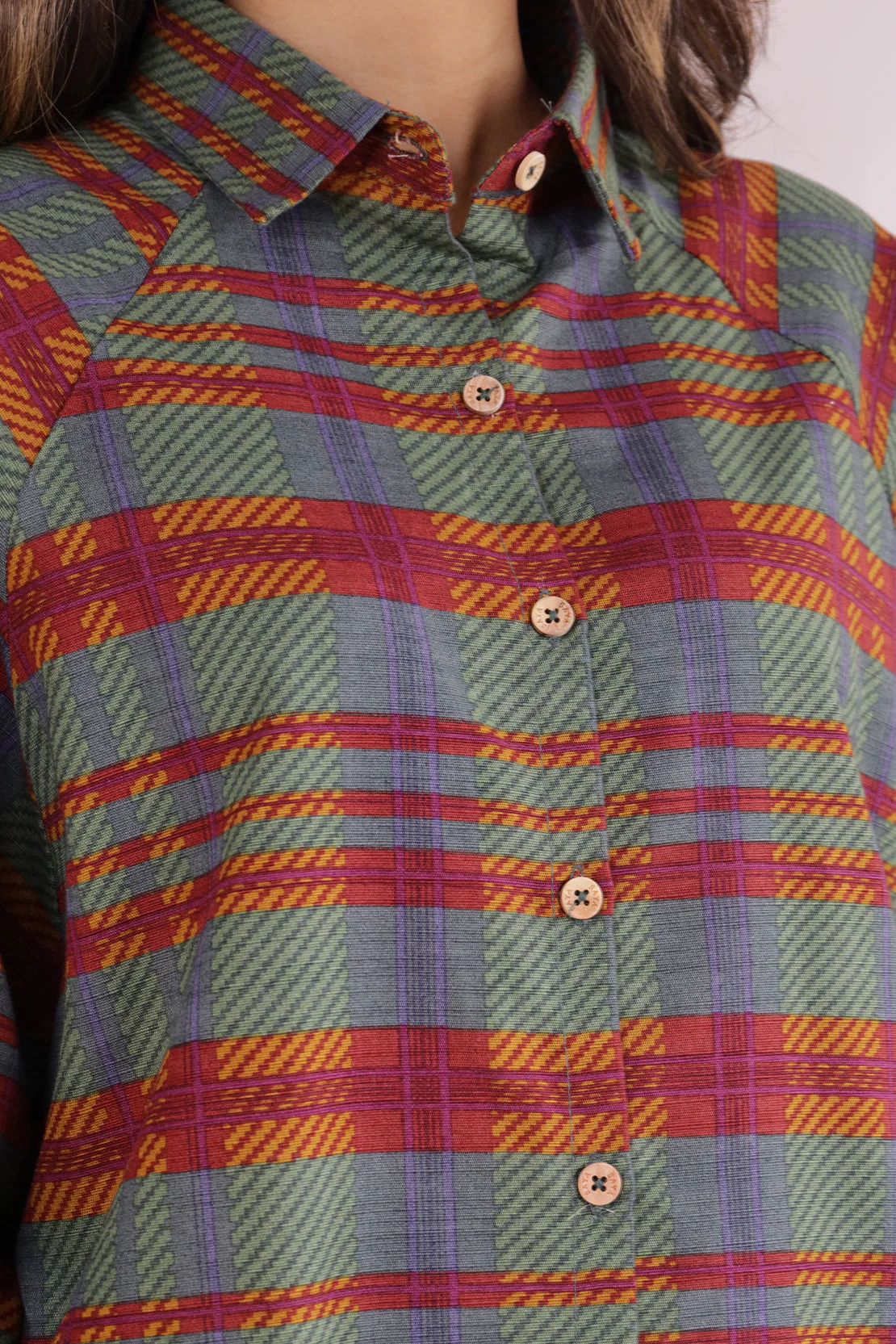 Stitched Printed Khaddar Shirt - Image 3