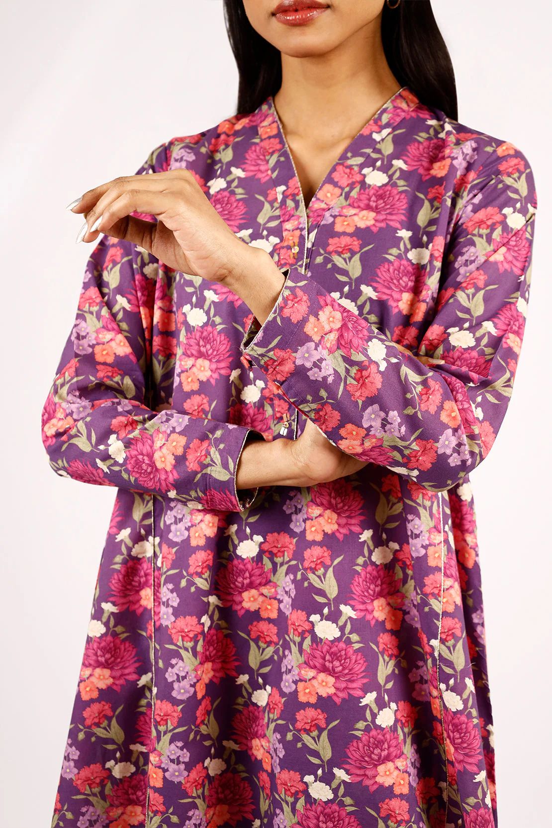 Printed Lawn Stitched Shirt - Image 4