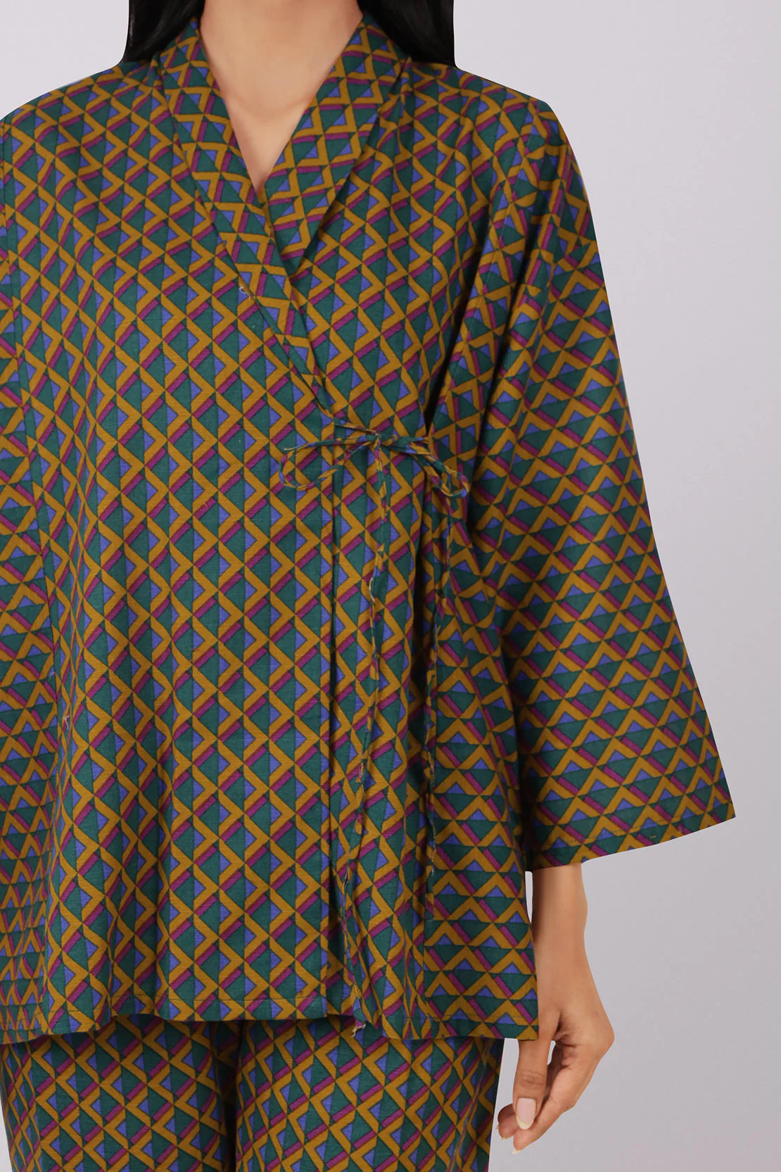 Stitched Printed Khaddar Shirt - Image 4
