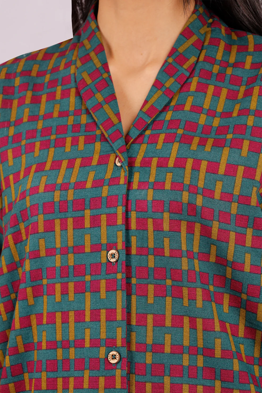 Printed Khaddar Stitched Shirt - Image 4