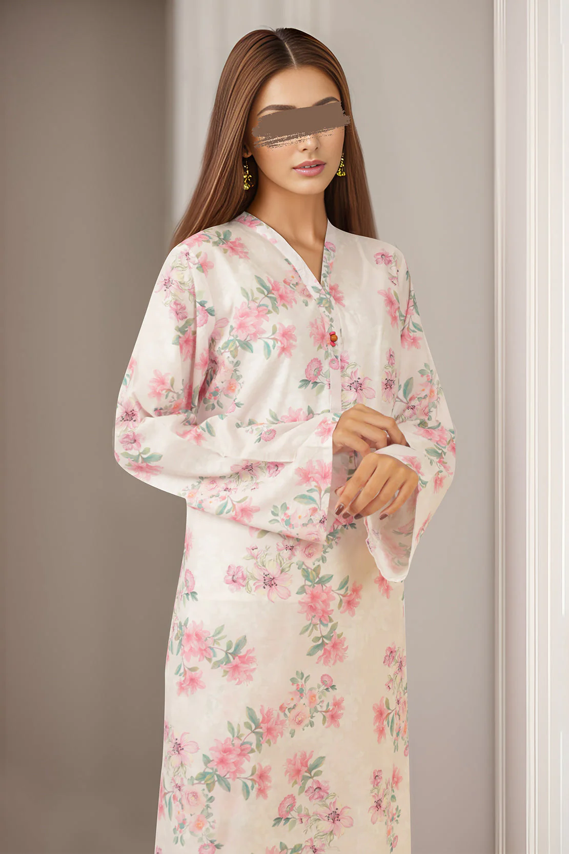 Printed Cambric Stitched Shirt - Image 3