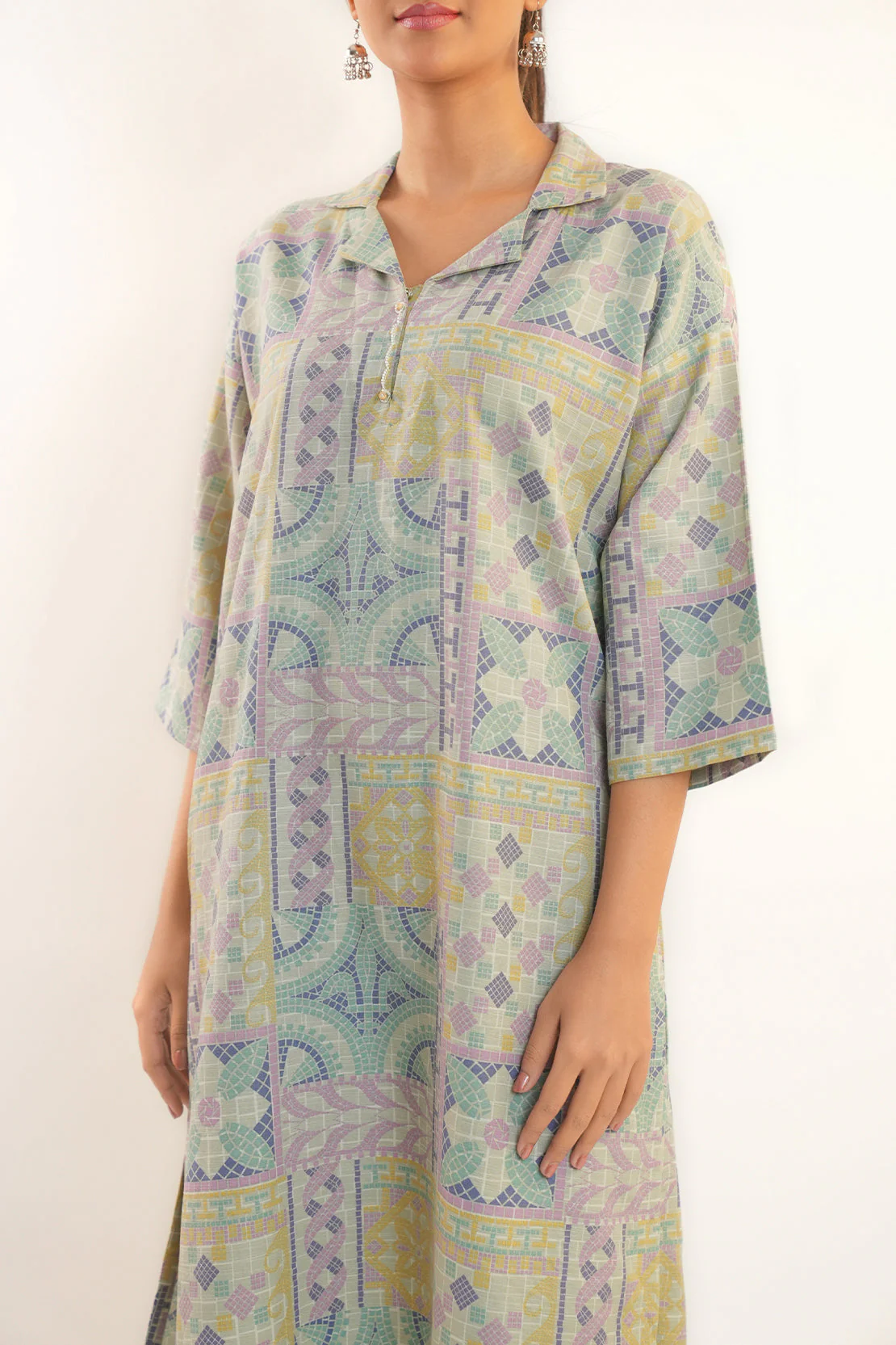 Printed Khaddar Stitched Shirt - Image 2