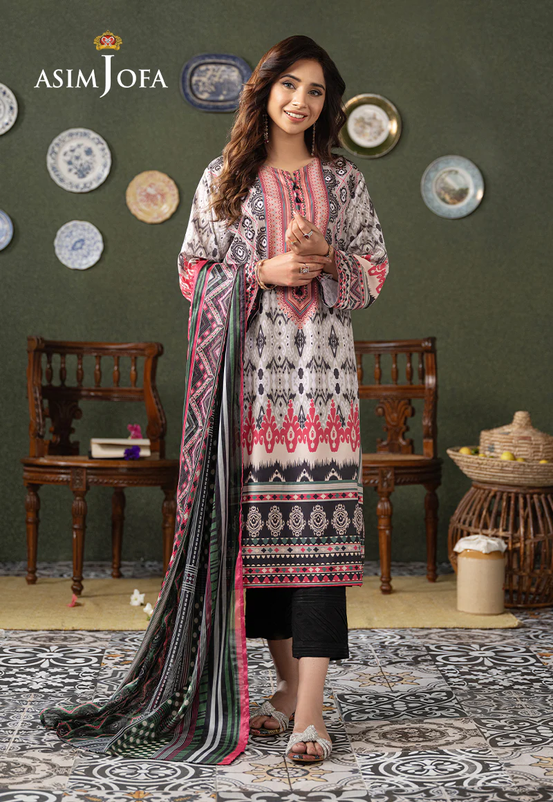 AJOD-19 PRINTED GEORGETTE SILK 2 PCS - Image 3