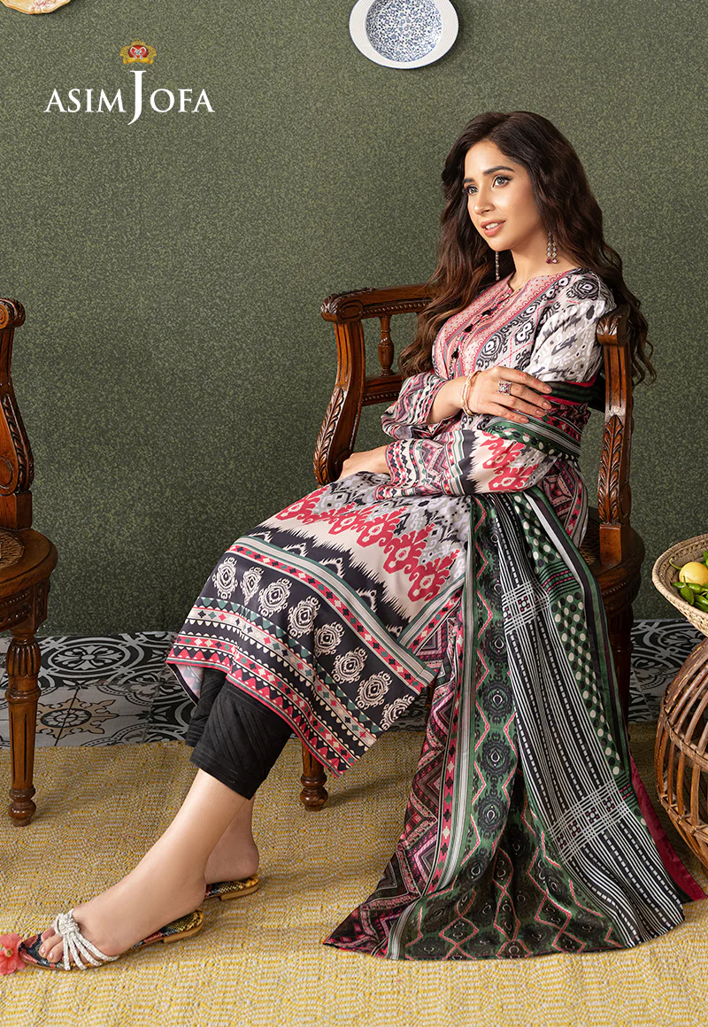 AJOD-19 PRINTED GEORGETTE SILK 2 PCS - Image 6