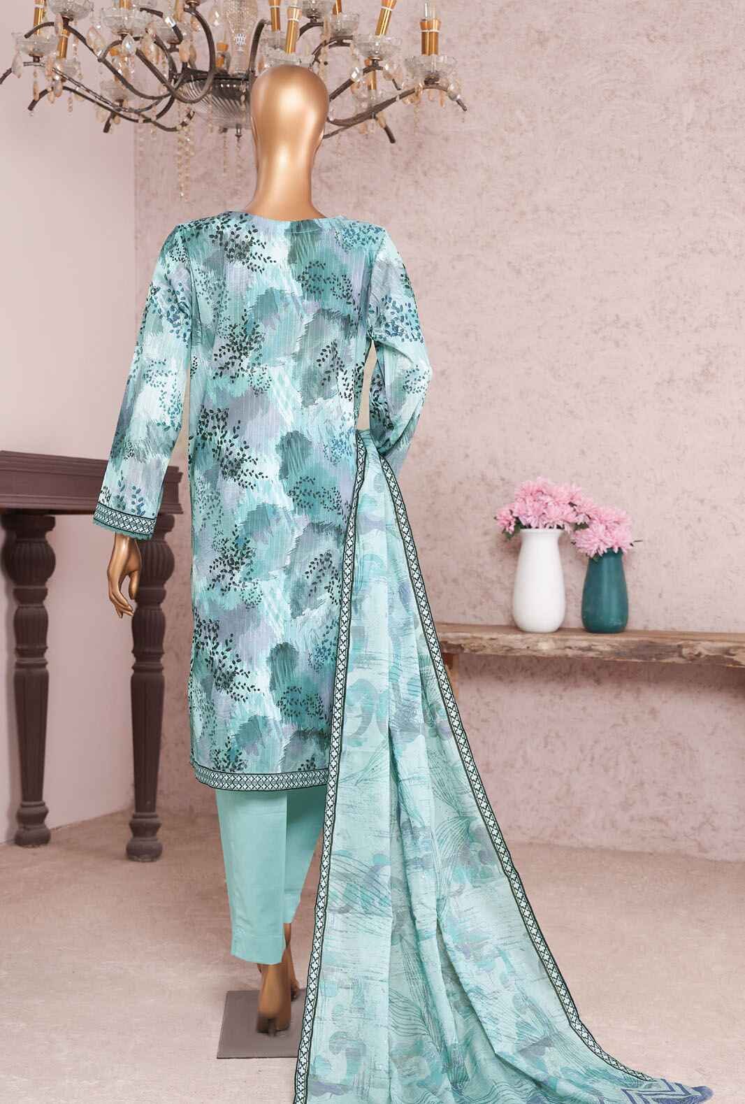 3 Piece Unstitched - Nayab Printkari Doriya Embroiderd Suit - NPE-04 - Image 2