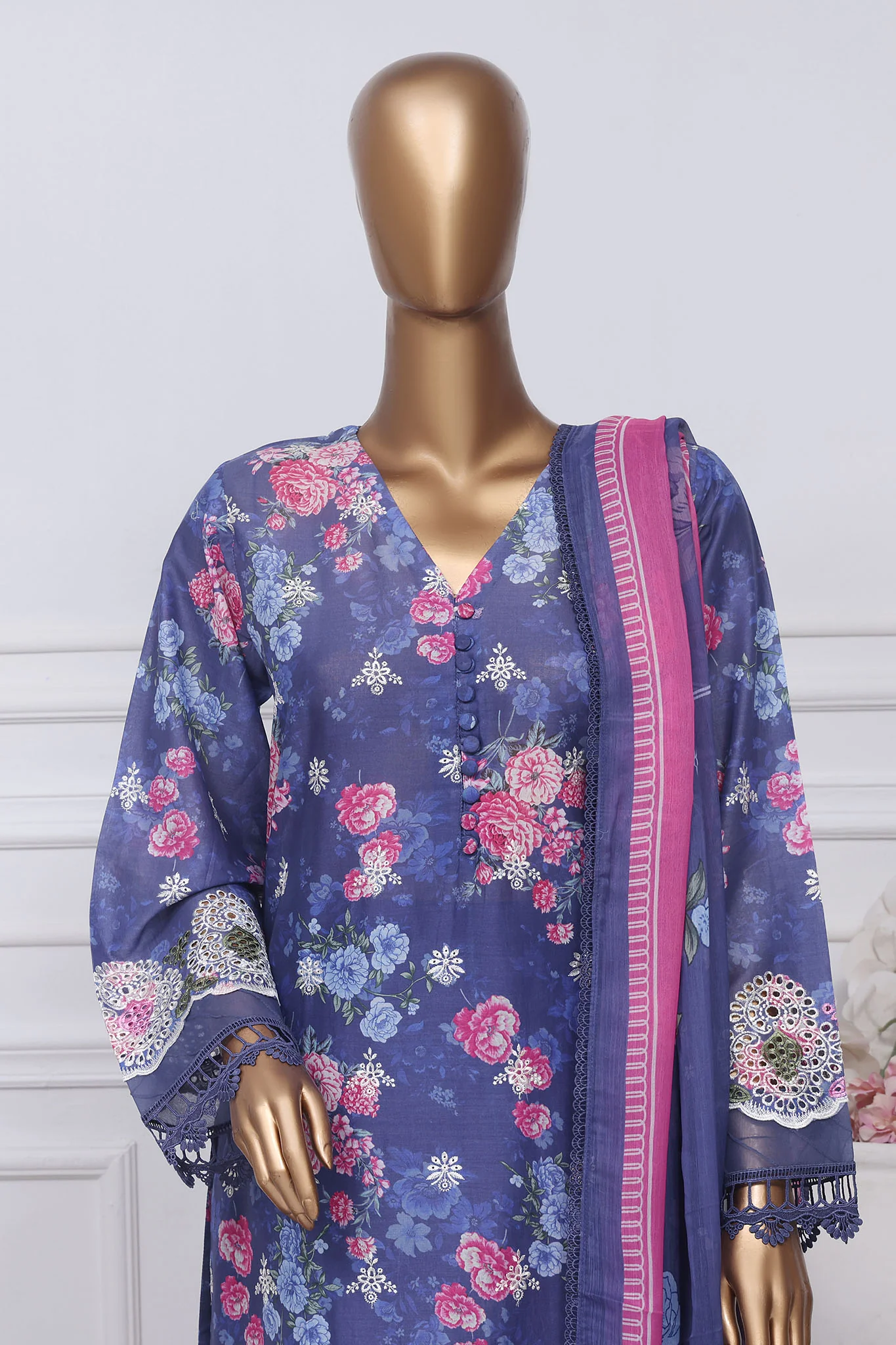 Sada Bahar Stitched 3 Piece Printed Chikankari Vol-01 Collection'2025-PCK-Blue - Image 2