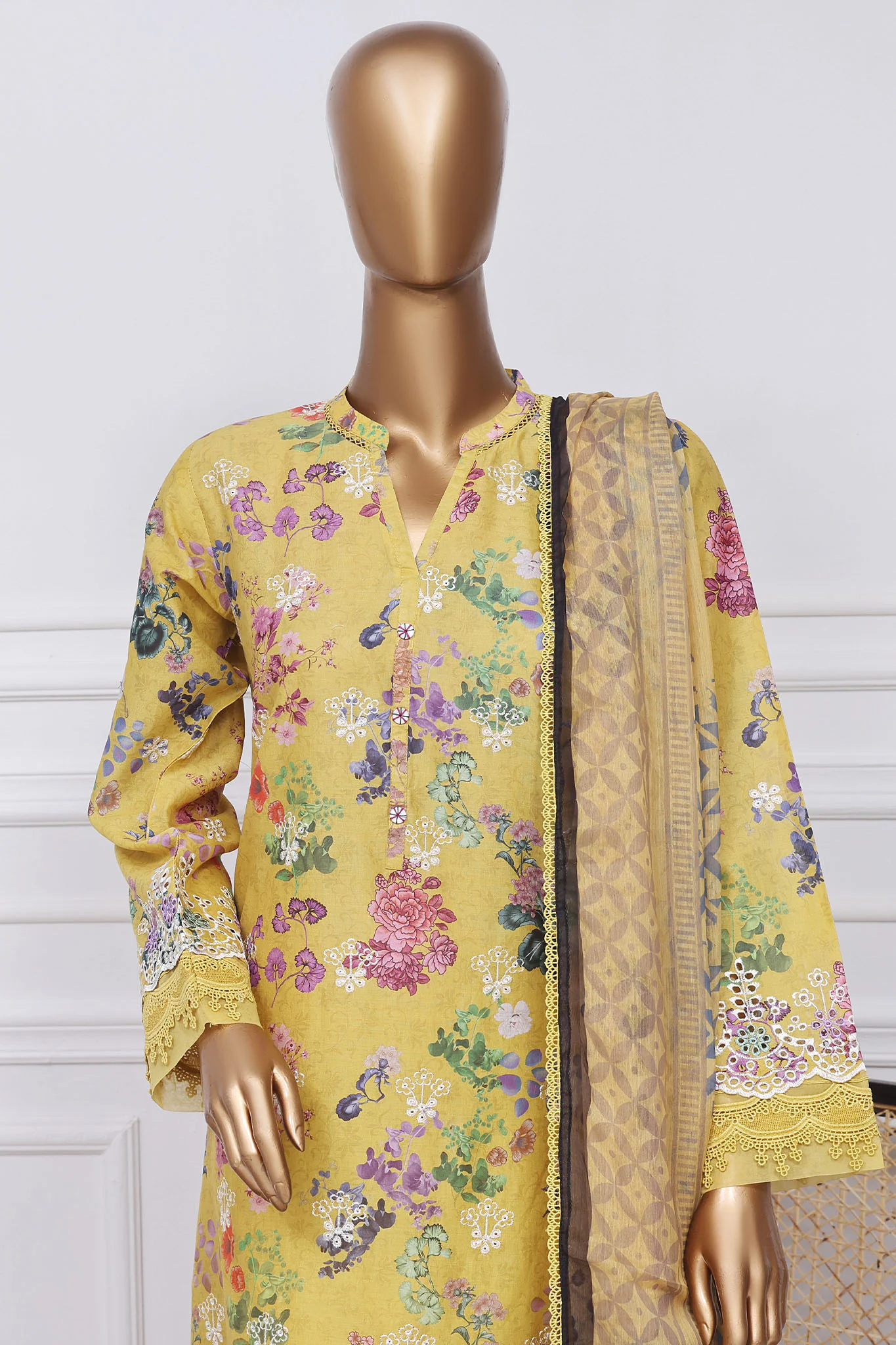 Sada Bahar Stitched 3 Piece Printed Chikankari Vol-01 Collection'2025-PCK-Yellow - Image 2