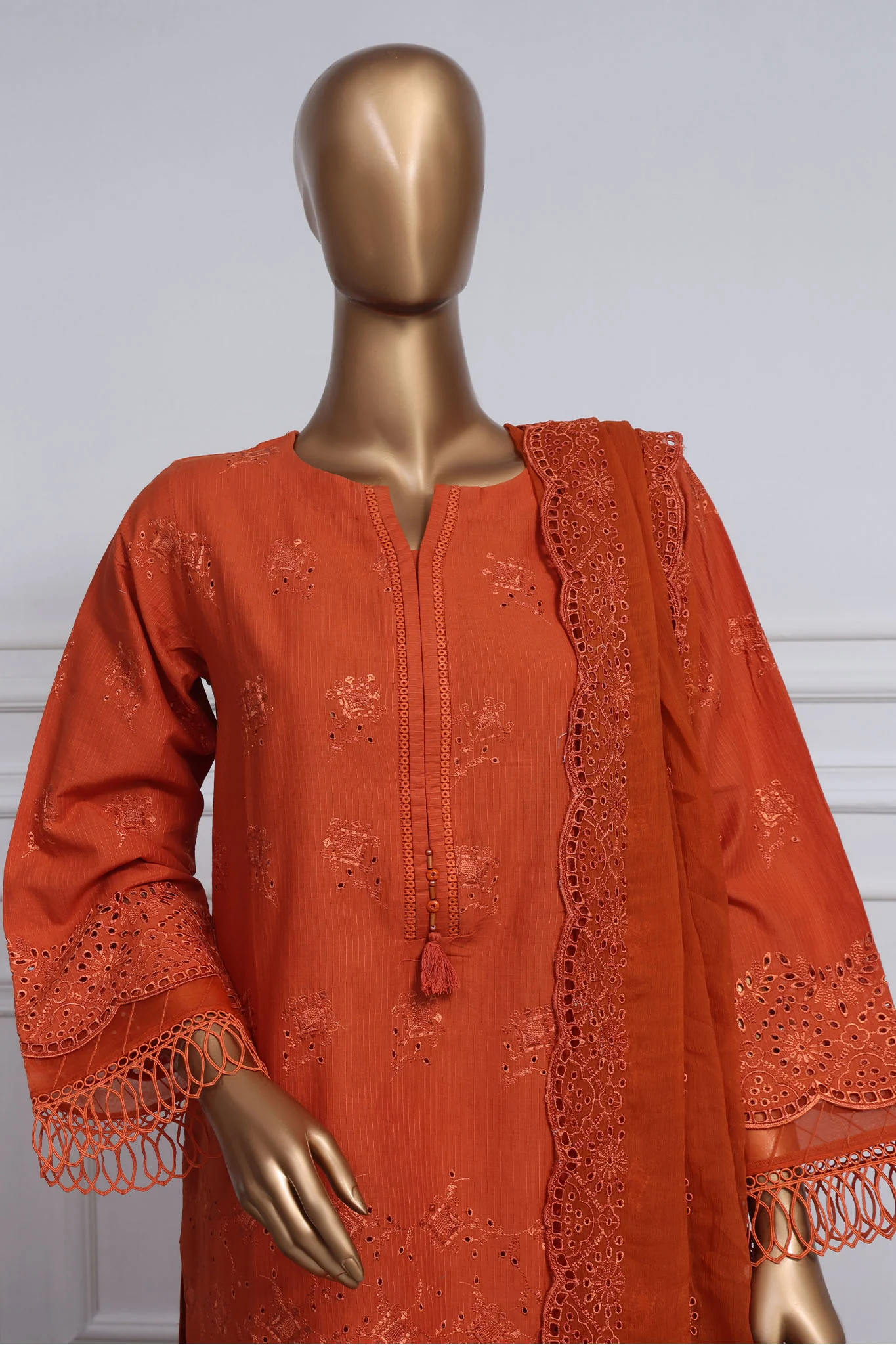 Sada Bahar Stitched 3 Piece Two Tone Chikankari Vol-01 Collection'2025-TCK-Rust - Image 2