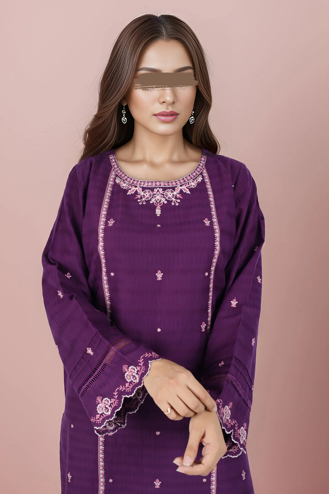 Cotton Jacquard Embroidered Stitched 2 Piece (Shirt/Trouser) - Image 2