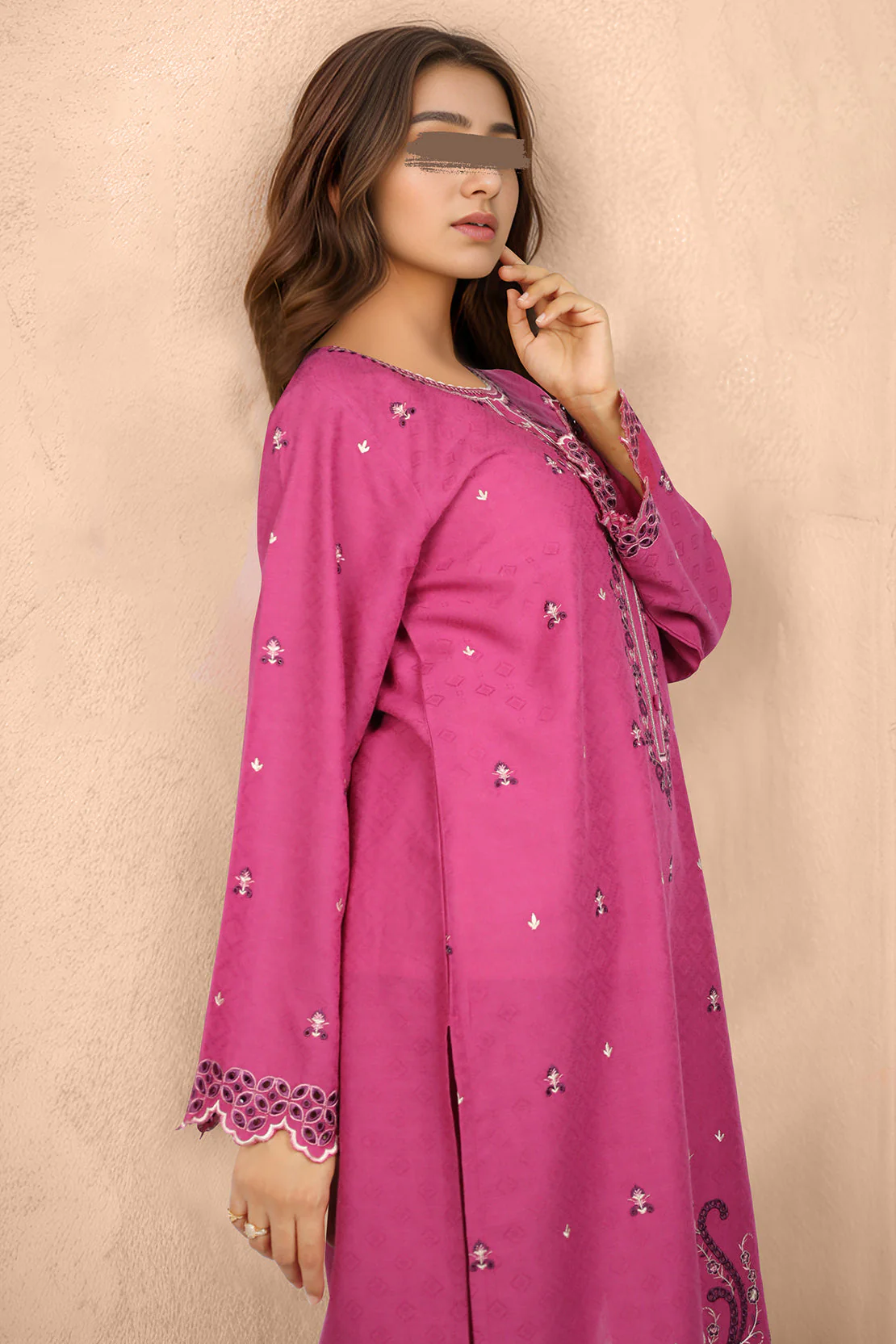 Cotton Jacquard Embroidered Stitched 2 Piece (Shirt/Trouser) - Image 3