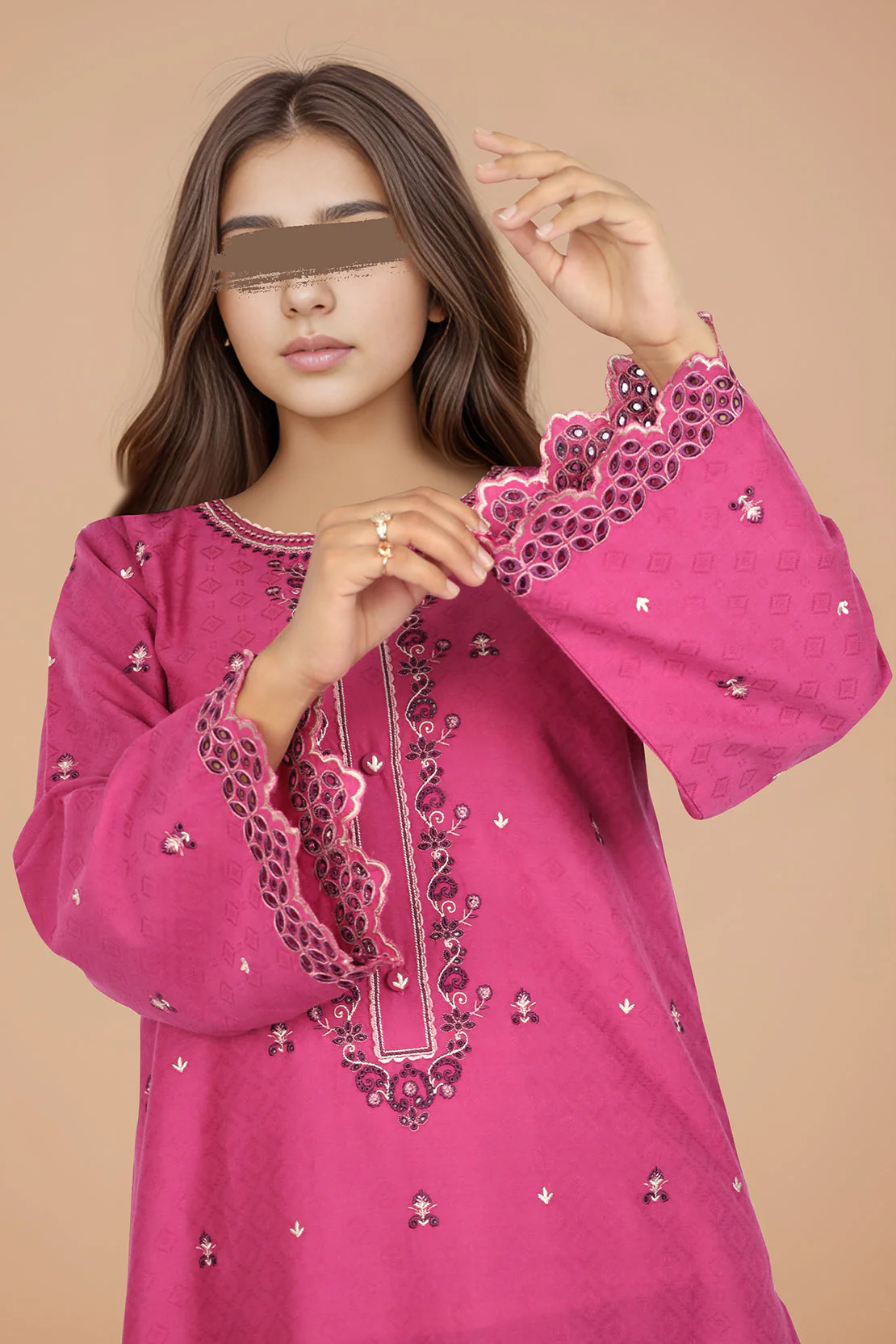 Cotton Jacquard Embroidered Stitched 2 Piece (Shirt/Trouser) - Image 4