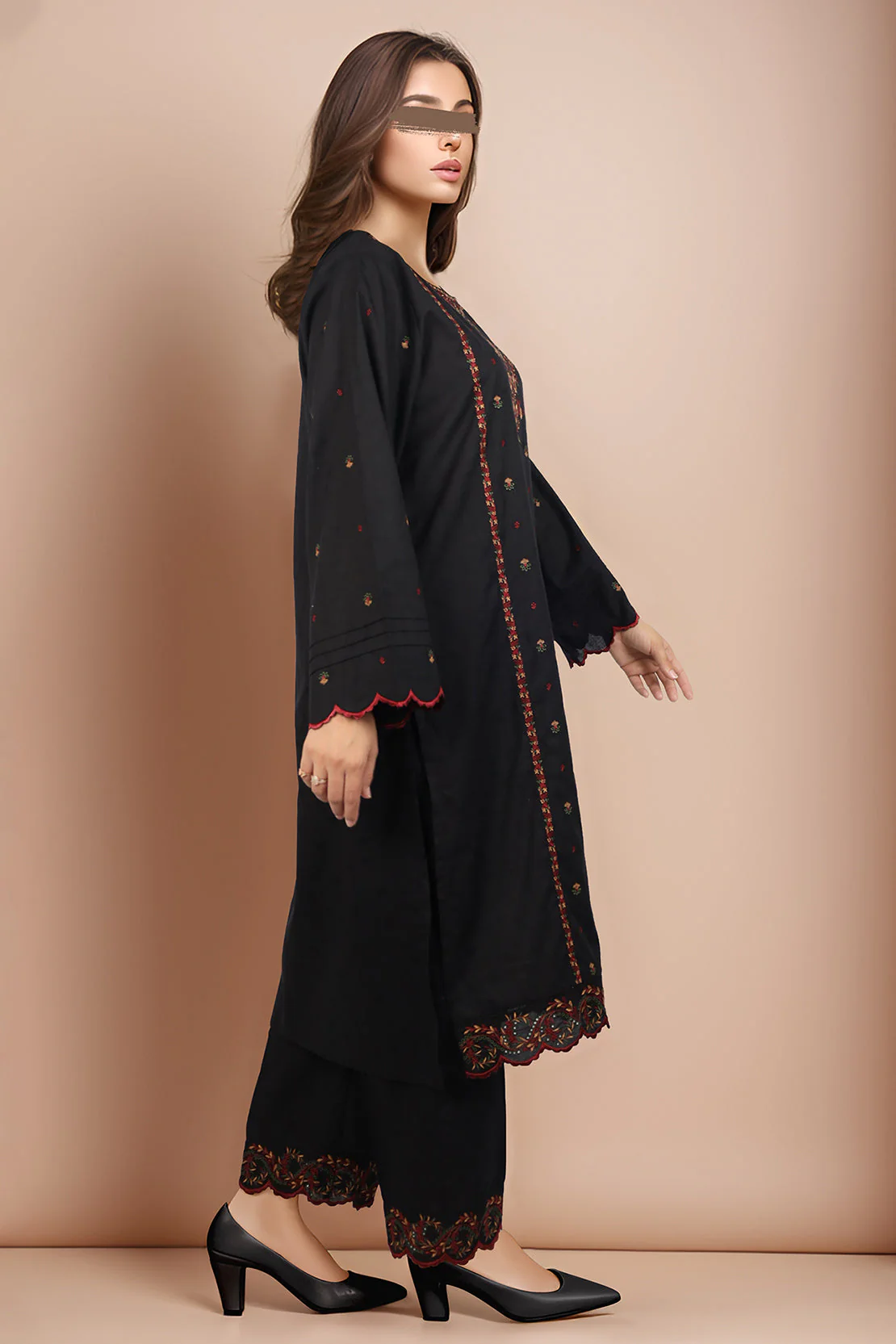 Cotton Jacquard Embroidered Stitched 2 Piece (Shirt/Trouser) - Image 2