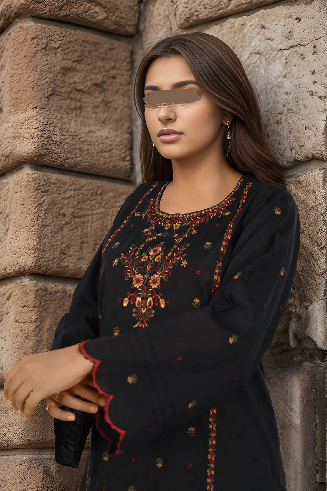 Cotton Jacquard Embroidered Stitched 2 Piece (Shirt/Trouser) - Image 4