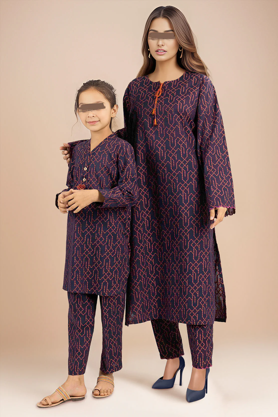 SAYA's Printed Cotton Jacquard Stitched For Mom And Daughter - Image 2