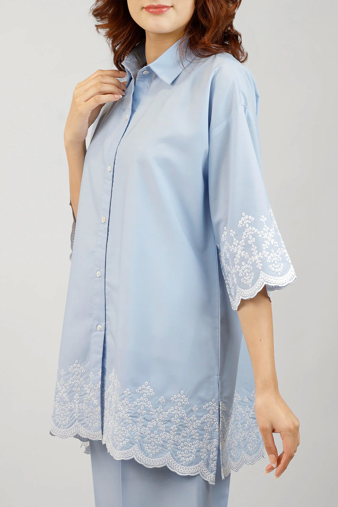 Solid Embroidered Polyester Stitched 2 Piece (Shirt/Trouser) - Image 5