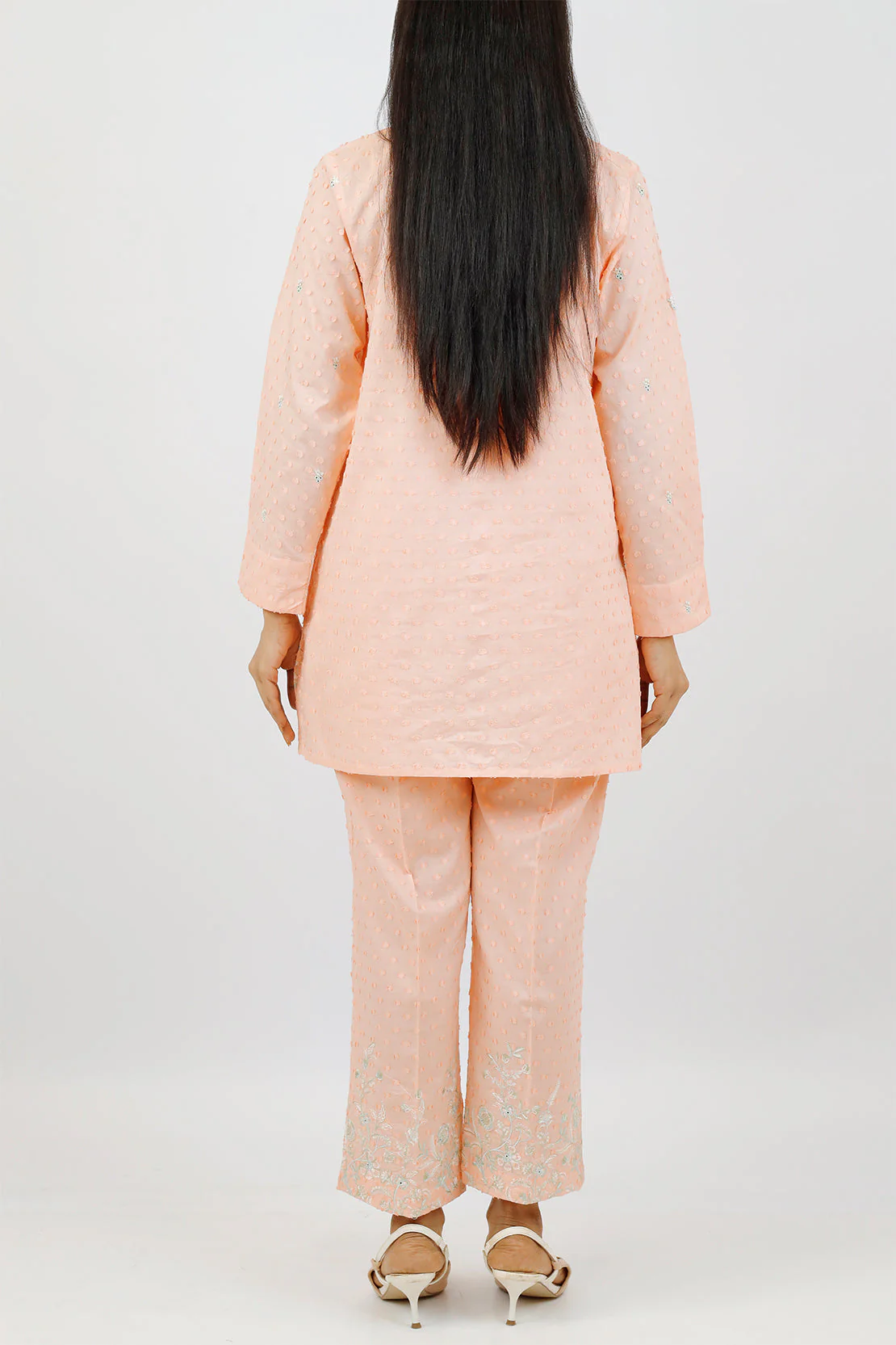 Embroidered Cotton Reverse Jacquard Stitched Shirt Trouser - Image 4