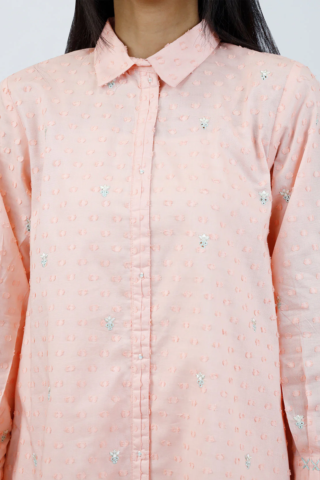 Embroidered Cotton Reverse Jacquard Stitched Shirt Trouser - Image 5