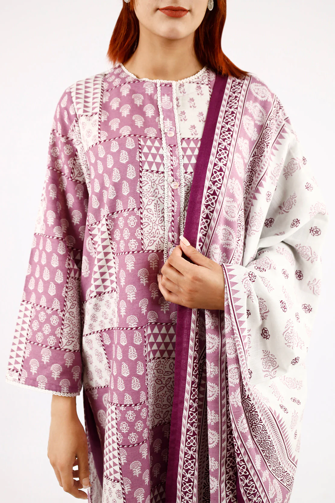 Printed Khaddar Stitched 2 Piece (Shirt/Trouser) - Image 4