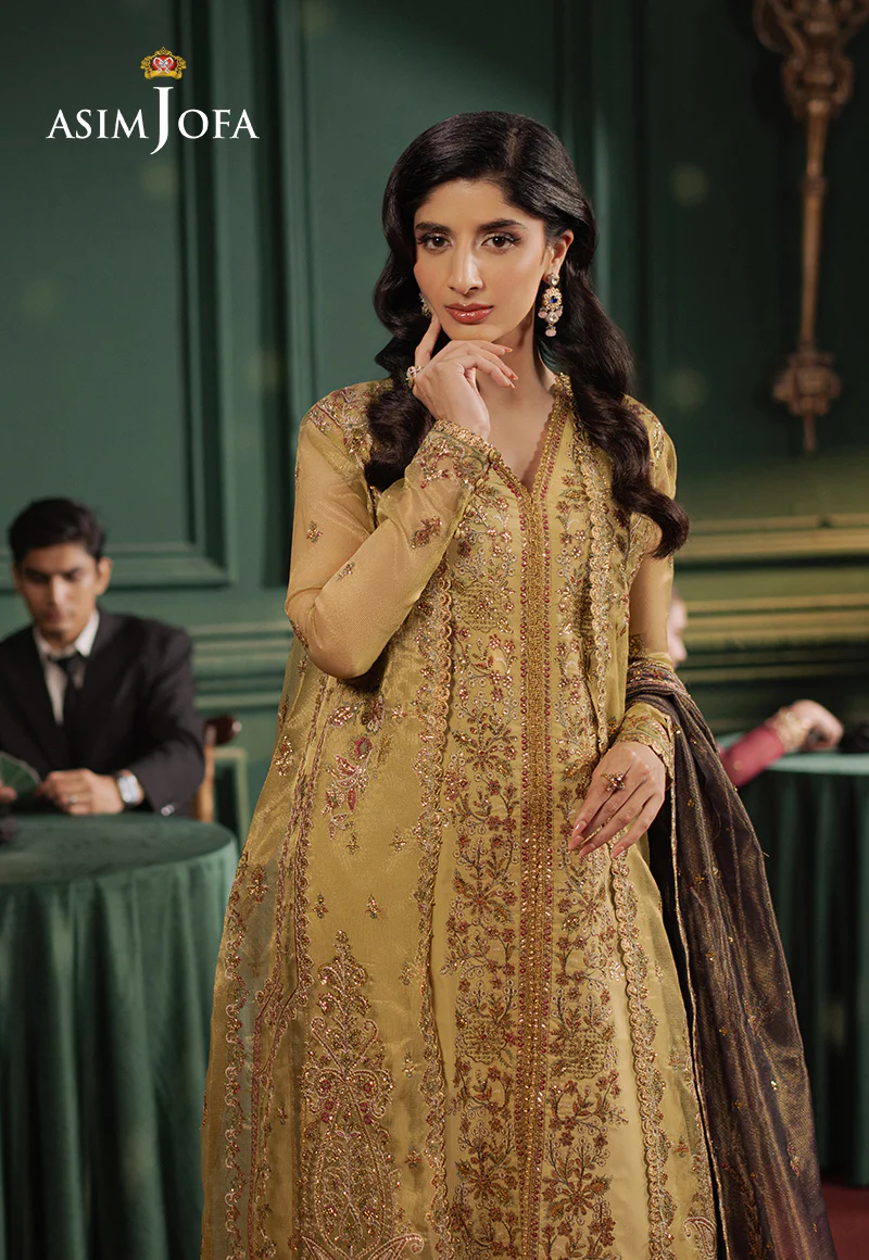 AJPF-26 EMBROIDERED ZARI NET 3 PCS - Image 4