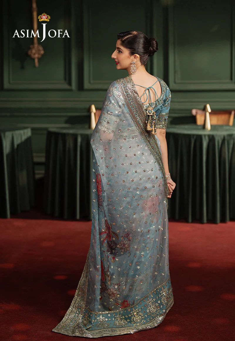 AJPF-27 PRINTED EMBROIDERED SAREE 2 PCS - Image 5