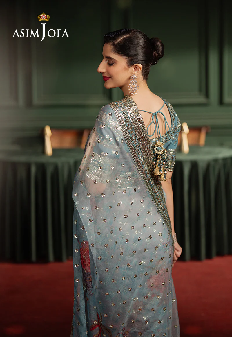 AJPF-27 PRINTED EMBROIDERED SAREE 2 PCS - Image 8