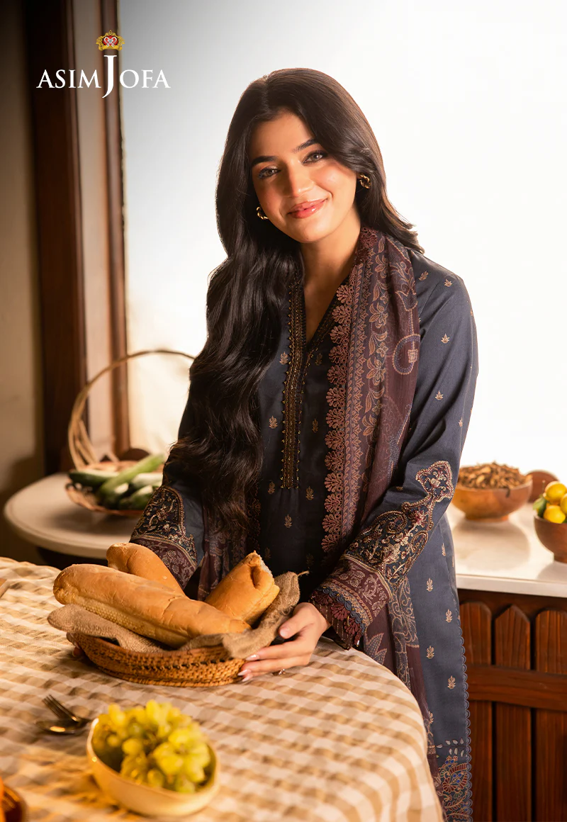 AJUBJ-04 PRINTED EMBROIDERED LAWN 3 PC - Image 5