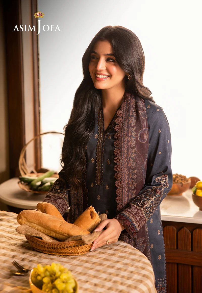 AJUBJ-04 PRINTED EMBROIDERED LAWN 3 PC - Image 6