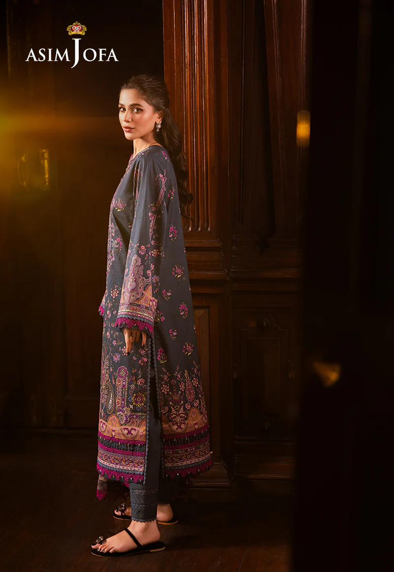 AJUBJ-05 PRINTED EMBROIDERED LAWN 3 PC - Image 2