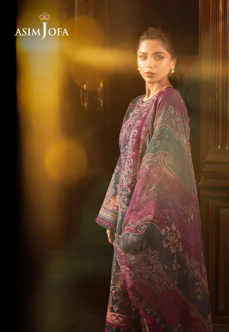 AJUBJ-05 PRINTED EMBROIDERED LAWN 3 PC - Image 6